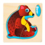 Ours - puzzle 3d en bois pour bébé, petite taille, animal de dessin animé, planche'apprenticumbria précoce, ... Ours - puzzle 3d en bois pour bébé, petite taille, animal de dessin animé, planche'apprenticumbria précoce, ...