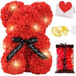 Ours en rose, rose bear teddy flower avec lumi�res, meilleur cadeau pour la saint - valentin, anniversaire, ...