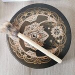 Outil de guérison sonore de lune alchimique durable, tambour avec bâton de tambour, jouer de la musique ... Outil de guérison sonore de lune alchimique durable, tambour avec bâton de tambour, jouer de la musique ...