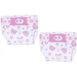 Pack de 2 couches culotte en tissu blanc et rose baby born pour poupon ou poupee 36cm - motif lapin / ...