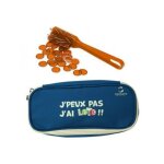 Pack accessoires loto bingo : trousse rangement bleu + baton magnetique + 100 pions jaune orange - set ...
