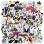 Pack d'autocollants hunterxhunter anime, 50 pices, dcoration de personnage de dessin anim, peau d'ordinateu ...