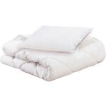Pack bio couette + oreiller 100x140 cm / 40x60 cm blanc - domiva