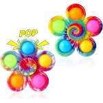 Pack de toupies pop fidget spinner, jouets de f�te simples et color�s, push bubble fidget popper spin ...