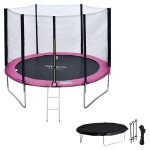 Pack premium trampoline 305cm r�versible rose / gris adela�de + filet, echelle, b�che et kit d'ancrage ...