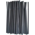 Pailles a boire noires longues et flexibles, 100 / 500 / 70 pices, fournitures de fte de mariage, pailles ...