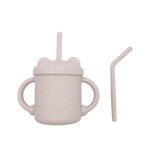 Paille souple en gel de silice pour bb, 8 couleurs, gobelets de boisson de qualit alimentaire, tasse ...