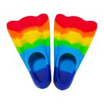 Palmes de natation confortables en silicone pour enfants, palmes arc - en - ciel pour femmes, palmes ...