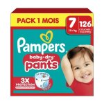 Pampers baby - dry pants pack 1 mois, taille 7, 126 couches - culottes