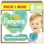 Pampers harmonie, taille 6, 120 couches