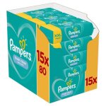 Pampers lingettes bb freshclean - lot de 15 x 80 lingettes - 1200 lingettes