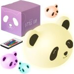 Panda - veilleuse pour chambre d'enfant - usb - c rechargeable avec tlcommande - lumire multicolore ...