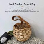 Panier en bambou pour femmes, sac a main en osier, sac a bandoulire fait a la main, fourre - tout pour ...