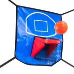 Panier de basket avec ballon et pompe inclus pour trampoline de jardin universel - 60 x 60cm - bleu Panier de basket avec ballon et pompe inclus pour trampoline de jardin universel - 60 x 60cm - bleu