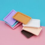 Panier en plastique pour maison de poupe, assiette de service miniature, plat a dessert, vaisselle, ...