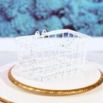 Panier de supermarch� miniature, maison de poup�e, echelle 1 / 12, accessoires de mobilier, mini chariot ...