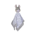 Panpan lapin gris : grand doudou plat lange blanc et gris 39 x 39 cm - peluche disney pour enfant et ...