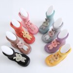 Pantoufles antid�rapantes pour b�b�s, chaussures en laine epaisse et en coton, douces, confortables, ...