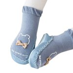 Pantoufles antidrapantes pour nouveau - n, chaussettes de sol pour bb, ours de dessin anim