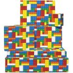 Papier cadeau color - 6 feuilles de papier cadeau - papier cadeau d'anniversaire pour enfants - blocs ...