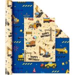 Papier cadeau construction - 1 rouleau 43 cm x 10 m, dcoupeur double face pour emballage cadeau, anniversaire ...