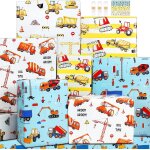 Papier cadeau garon enfants feuilles papier emballage cadeau bouteur mlangeurs vhicules a benne basculante ...
