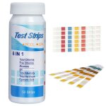 Papier test multifonctionnel 6 en 1 pour piscine, chlore rsiduel, valeur ph, alcalinit, bandelette ...