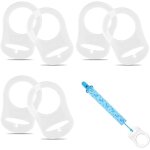Paquet de 6 anneaux de boutons en silicone transparent attache - sucette clip adaptateur pour t�tine ...