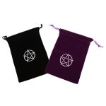 Paquet de cordon de broderie de carte de jeu de soci�t� sac de rangement de tarot de pentagramme de velours ...