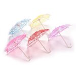 Parasol miniature en dentelle pour femmes, accessoires de poupes, dcoration pour maison de poupe, ...
