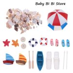 Parasol de plage, kits de coquillages de bateau, paysage miniature, fe, maison de poupe, dcoration ...