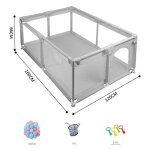 Parc b�b� 120 x 160 cm - magic zc parc b�b� pliable et lavable avec ventouses en dessous, porte zipp�e, ...