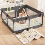 Parc pour b�b�, 120 x 120 cm, barri�re de s�curit� avec filet, id�al pour une utilisation en int�rieur, ...