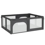 Parc pour b�b� avec 2 portes gris fonc� tissu oxford