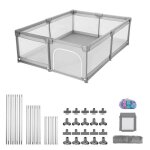 Parc b�b� 200 x 178, 5 cm - duoku - avec 50 balles oc�aniques - sac de transport - maille a�r�e - barri�re ...