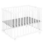 Parc pliant 75x100 blanc + insert little stars - hauteur r�glable - avec roulettes