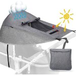 Pare - soleil pour poussette b�b� (gris), universel avec housse de protection uv, imperm�able et anti ...