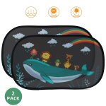 Pare soleil voiture b�b�, 2pcs pare brise vitres lat�rales, sac rangement, 51 x 31 cm, universelle - ...