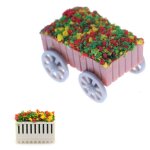 Parterres de fleurs miniatures avec roues, 1 pice, plantes dcoratives de paysage ferique, accessoires ...