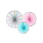 Partydeco conf 3 rosettes couleurs pastel rond papier multicolore rpk11