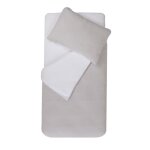 Parure housse de couette + taie d'oreiller 100x140cm / 40x60 cm perle / blanc - domiva Parure housse de couette + taie d'oreiller 100x140cm / 40x60 cm perle / blanc - domiva