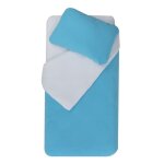 Parure housse de couette + taie d'oreiller 75x120cm / 35x35 cm turquoise / light blue - domiva