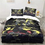 Parure de lit imprimee en 3d avec housse de couette et taie d'oreiller motif drones meurtriers