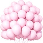 Pastel pink balloons, 100 pieces 12 inch macaron, latex for girl women birthday wedding engagement baby ...