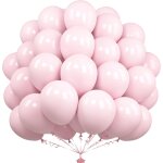 Pastel pink balloons, 50 pieces 12 inch macaron for women girls birthday party bridal baby shower wedding ...