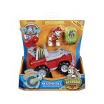 Pat patrouille dino : marcus et son 4 x 4 tout terrain de pompier + un dinosaure mystere - vehicule deluxe ...