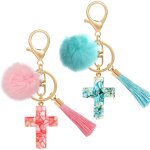 Pata - 2 pices porte cl croix peluche tassel