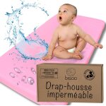 Pata - bisoo drap housse 45x90 impermeable - 2en1 drap housse berceau alese protege matelas bebe reglable ...