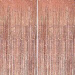 Patb - lot de 2 rideaux a paillettes, or rose, serpentins pour décoration d'anniversaire, fond brillant, ... Patb - lot de 2 rideaux a paillettes, or rose, serpentins pour décoration d'anniversaire, fond brillant, ...