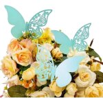 Patb - 50 x papillon bleu sur verre a vin gobelet placeholder nom carte place carte numro de table carte ...